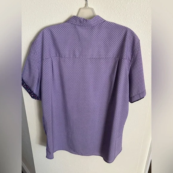 Nick Graham Everywhere Spring Purple Pink Flip Cuff Sleeve Men's Shirt XL - Picture 4 of 5